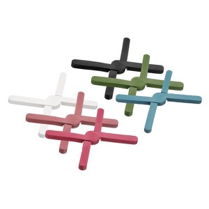 Unique Bargains Foldable Heat Resistant Non-Slip Silicone Trivet Mat for Pots Coasters - 1 of 4