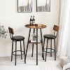 Bar Table, Round Pub Table, 2-Tier with Storage, 37.4" High Top for Small Spaces - 2 of 4