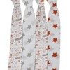Bacati - Basketball Orange/Gray Muslin Swaddling Blankets set of 4 - 3 of 4