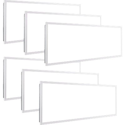 2x4 FT 50W/40W/30W White LED Flat Panel Troffer Light, 115LM/W, 5000K, 0-10V Dimmable (6-PACK)