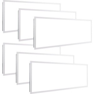 2x4 FT 50W/40W/30W White LED Flat Panel Troffer Light, 115LM/W, 5000K, 0-10V Dimmable (6-PACK) - 1 of 4