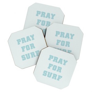 socoart Pray For Surf I Coaster Set - Deny Designs - 1 of 4
