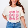 S.W.Smiley Sweethearts Chart Distressed - Women's Garment Dyed Graphic T-Shirt - 2 of 4
