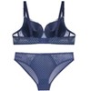 Agnes Orinda Women's Plus Size Lace Polka Dots 2-Piece Lingerie Set - 2 of 4