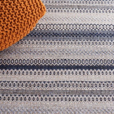 Bohemian Gray Nomadic Cotton Flat Woven Runner Rug - 27in x 9in