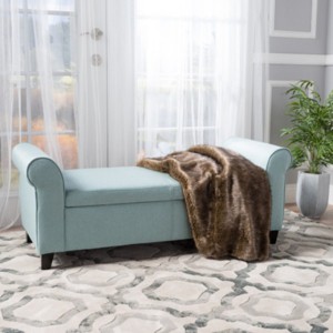 Storage Ottoman,Fabric Upholstered Storage Bench,Accent Stools With Curved Arms,Modern Multifunctional Shoe Bench-Cuddlewood - 1 of 4