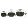 NAYSAYE Planter Set of 3 Ceramic Flowerpot Sleek Glossy Design for Indoor Outdoor Garden, Green, 15"*15"*7.5" - 3 of 4