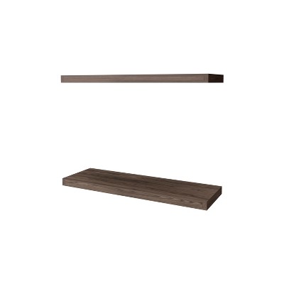 Vynxaria Rustic Decorative Wall Shelf Set of 2 - Farmhouse Floating Design for Small Spaces