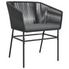 vidaXL Patio Dining Set with Cushions Table and Chairs Set Poly Rattan Glass - 31.5" x 31.5" x 29.1" Black 4 Piece - 4 of 4