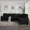MAYEERTY 107.9" Reversible L-Shaped Sectional Sofa - Tufted Cushions, Nailhead Trim, 2 Colors - 2 of 4