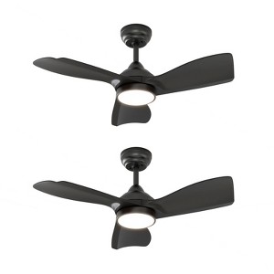 Warmiplanet 2- Pack 30"  Ceiling Fans with Lights and Remote Control,DC Motor, Black, 3 Blades - 1 of 4