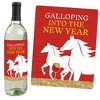Big Dot of Happiness 2026 Year of the Horse - Lunar New Year Decorations for Women and Men - Wine Bottle Label Stickers - Set of 4 - 2 of 4