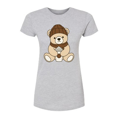 Women's - Instant Message - Coffee Bear Fitted Graphic T-Shirt