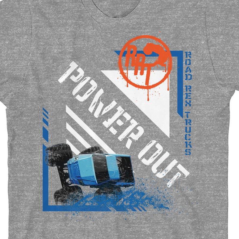 Monster Trucks "Power Out" Youth Heather Gray Short Sleeve Crew Neck Tee, 2 of 3