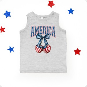 The Juniper Shop America Flag Cherries Coquette Youth Tank Top - 1 of 4