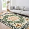 Washable Soft Rug Vintage Distressed Rug Low Pile Thin Rug Non Slip Non Shedding Accent Throw Rug for Dining Room Bedroom - 2 of 4