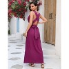 WhizMax Women's 2024 Summer Deep V Neck Floral Dress Backless Sleeveless Dress Flowy Boho Maxi Dresses with Belted for Party Evening - 2 of 4