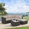 LOVSON Patio Furniture, Outdoor Furniture, Seasonal PE Wicker Furniture, 4 Set Wicker Furniture With Tempered Glass Coffee Table - 2 of 4