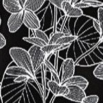black stencil leaf print