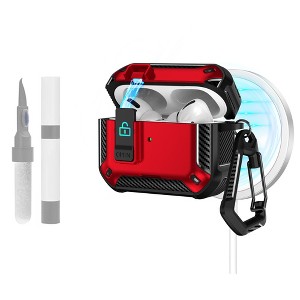 HTUTWOO Compatible with AirPods Pro 3 Case, with Back Magnetic Suction Function, Phone Holder and Cleaning Kit - 1 of 4