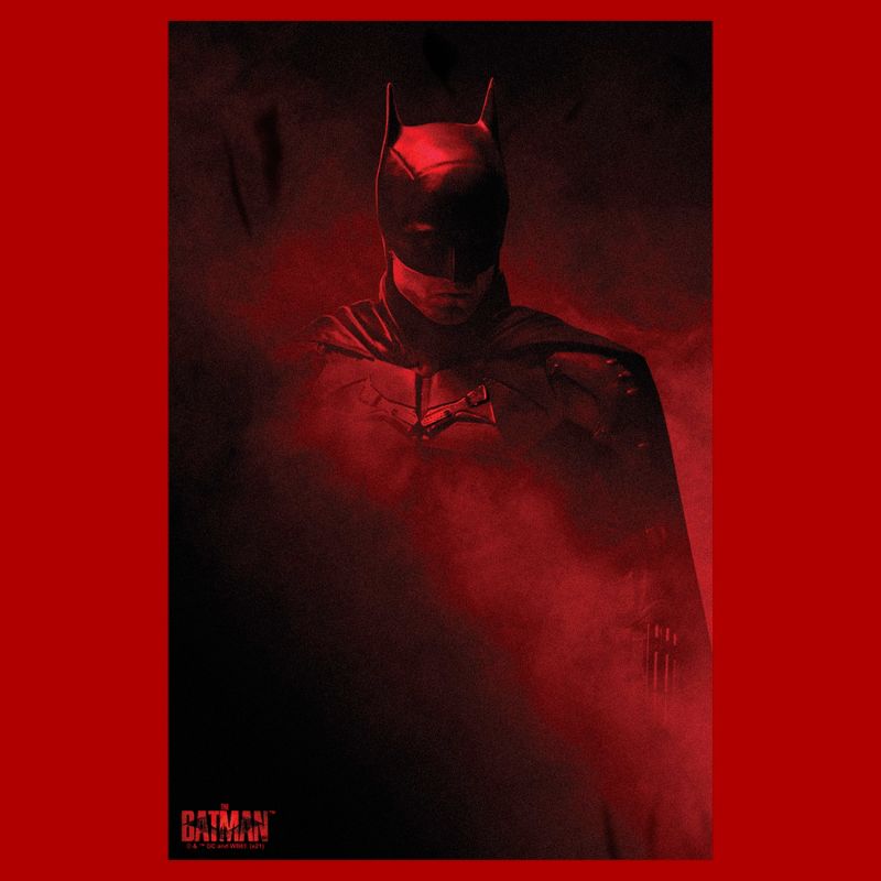 Men's The Batman Red Shadow Poster T-Shirt, 2 of 6
