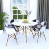 LeisureMod Willow Fabric Eiffel Accent Chair with Ash Wood Legs Set of 4 - 2 of 4