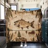 Vintage Fishing Pattern Flannel Throw Blanket for All Seasons, Polyester, Ideal for RV Interior and Car Naps. - 2 of 4