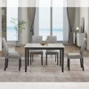 FONTOI 5-Piece Dining Sets with Faux Marble Tabletop, Dining Table Set for Kitchen Dining Room, BLACK and GRAY, 45.5"*30"*28.5" - 4 of 4