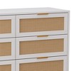 6 Drawer Dresser Rattan Dresser Modern Chest with Drawers, Wood Storage Closet Dressers Chest of Drawers for Bedroom,Living Room,Hallway - 4 of 4