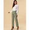 INSPIRE CHIC Women's Plaid Elastic Waist Casual Work Office Long Pants - 3 of 4