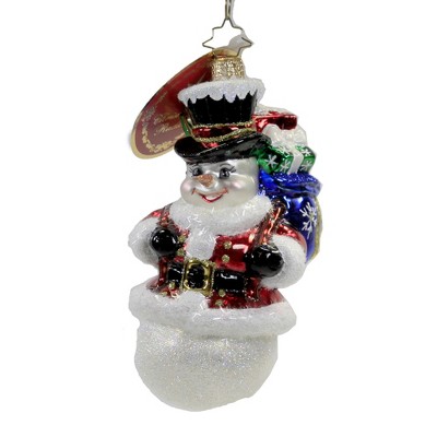 Christopher Radko 5.25" Surprise Santa Snowman Ornament Christmas Winter  -  Tree Ornaments