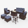 LayinSun Outdoor Patio Furniture Set, Brown Rattan Wicker Sectional Swivel Rocker Chairs Sets - 2 of 4