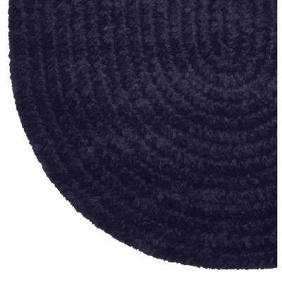 Navy 30" x 50" Oval Braided Reversible Synthetic Rug