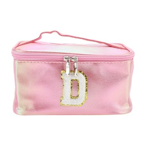 Unique Bargains Women's Square Letter D Makeup Bag Pink 1 Pc - 1 of 3