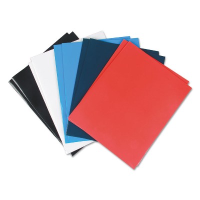 Universal Laminated Two-Pocket Folder Cardboard Paper Assorted 11 x 8 1/2 25/Pack 56426