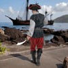 Joyfy Men Pirate Costume, Adult Pirate Shirt Vest Viking Pants Hat Set for Halloween Themed Parties - 4 of 4