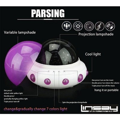 LINSAY Smart Kids Lamp Projector Universe Incandescent and Night Light