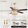 Kviflon 52" Crystal Ceiling Fan Fandelier with Lights,Modern Outdoor Fans with Remote Control - 2 of 4