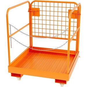 36"x36" Forklift Safety Cage, Foldable Work Platform, 1200 lbs, Man Basket w/ Chain & Safety Lock, 1-3 Person Aerial Lift Attachment - 1 of 4