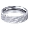 Pompeii3 6mm Comfort Fit Mens Wedding Band Hand Carved Design  10K White Gold - 2 of 4