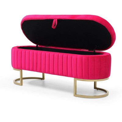 NicBex Storage Ottoman Bench for Bedroom,Modern Storage Bench with Golden Metal Legs,Ottoman for Living Room, Bedroom, Entryway
