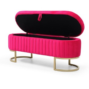 NicBex Storage Ottoman Bench for Bedroom,Modern Storage Bench with Golden Metal Legs,Ottoman for Living Room, Bedroom, Entryway - 1 of 4
