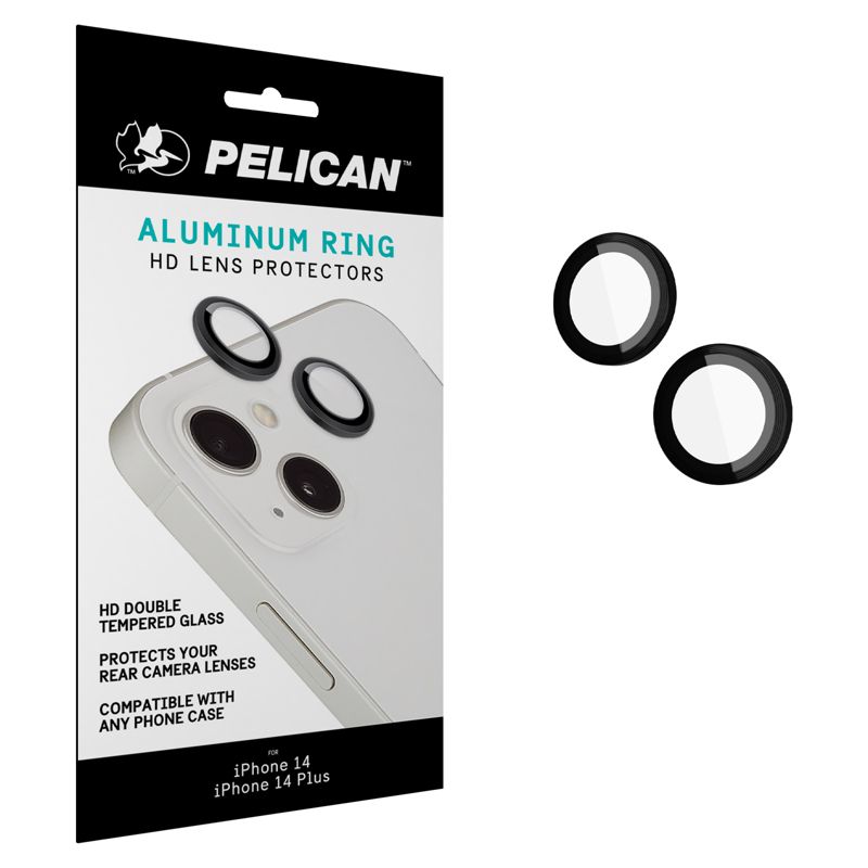 Pelican Apple iPhone 14/iPhone 14 Plus Aluminum Ring Camera Lens Protectors - Black, 1 of 8