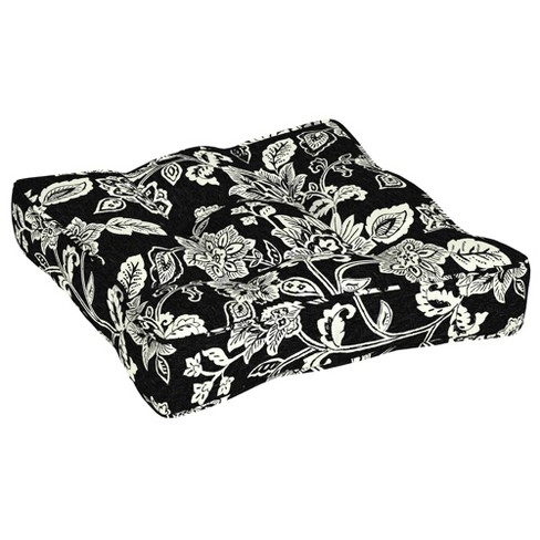 Ashland Jacobean Outdoor Floor Cushion Black Arden Selections