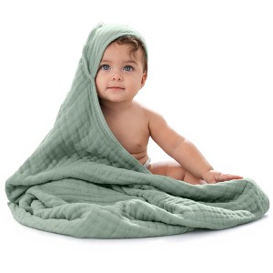 Baby Hooded Muslin Cotton Towel for Kids by Comfy Cubs - 1 of 4