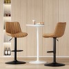 Swivel Adjustable Camel Bar Stools Set of 2 with Backrest and PU Leather Seat, Counter Height Chairs for Kitchen Island or Bar-Tanpinhause - 2 of 4