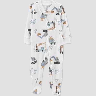 Image of Carter's Just One You® Baby Boys' Construction Footed Pajama - Ivory Newborn