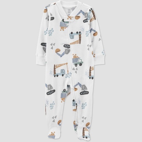 Carter's Just One You® Baby Boys' Construction Footed Pajama - Ivory - image 1 of 3