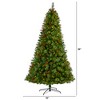 Nearly Natural 8-ft Aberdeen Spruce Artificial Christmas Tree with 500 Clear LED Lights, Pine Cones and Red Berries - 2 of 4