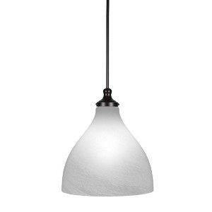 Toltec Lighting Juno 1 - Light Pendant in  Matte Black with 16" Clear Bubble Shade - 1 of 1